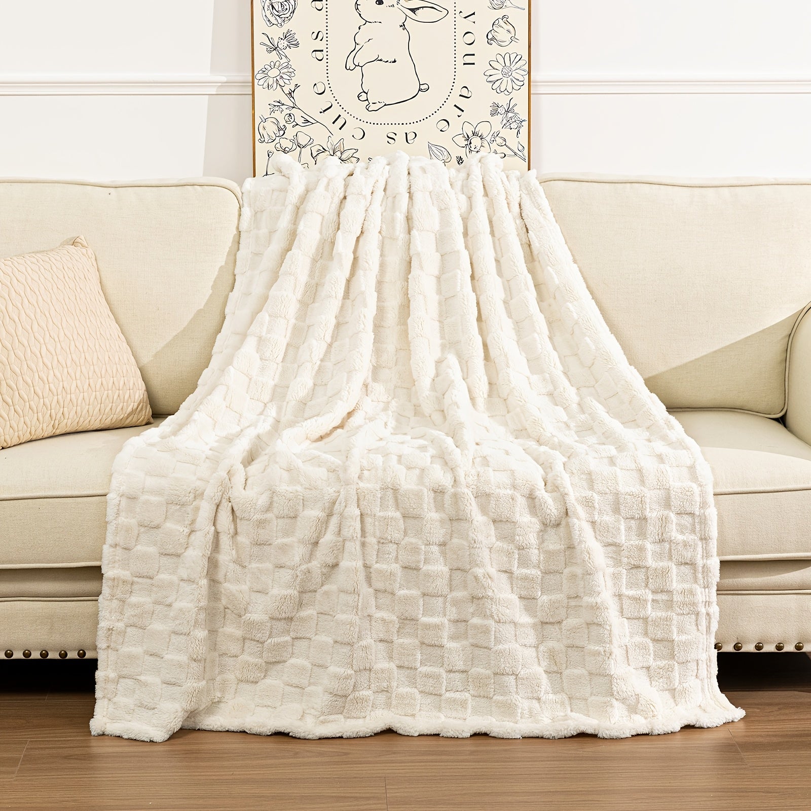 400-gram Velvet Fleece+ 160-gram Flannel Double-layer Blanket, Warm, Skin-friendly, Suitable for All Seasons, Winter Insulation Wonder, Available In Multiple Sizes, Simple And Elegant Design Multi-purpose Gift Friendly, Home Decor