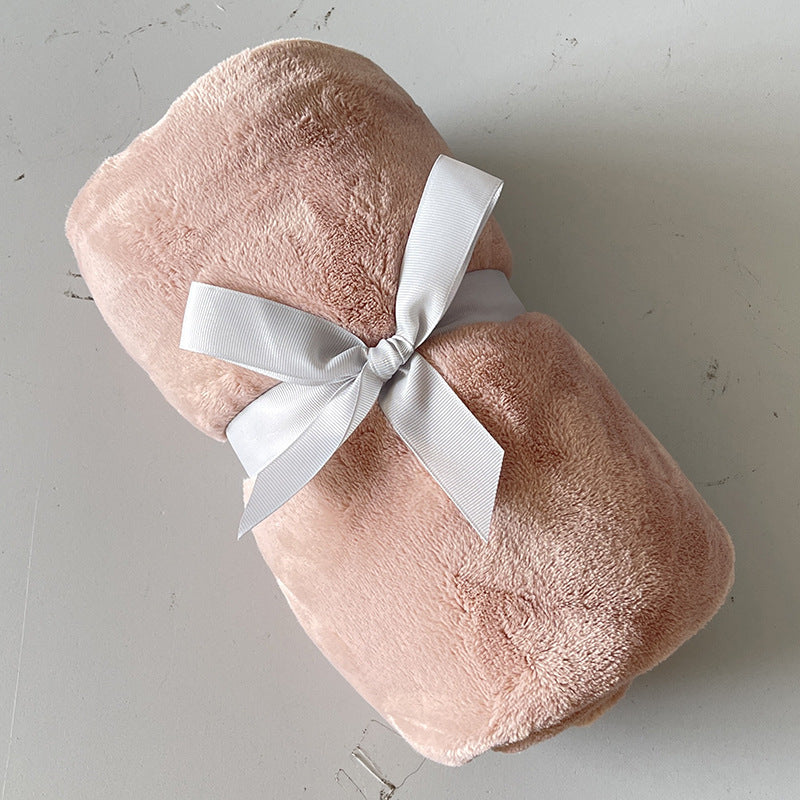 Gifts Small Blankets Solid Color Flannel Single Small Blankets Office Nap Blankets Air Conditioning Blankets Study Room Knee Blankets