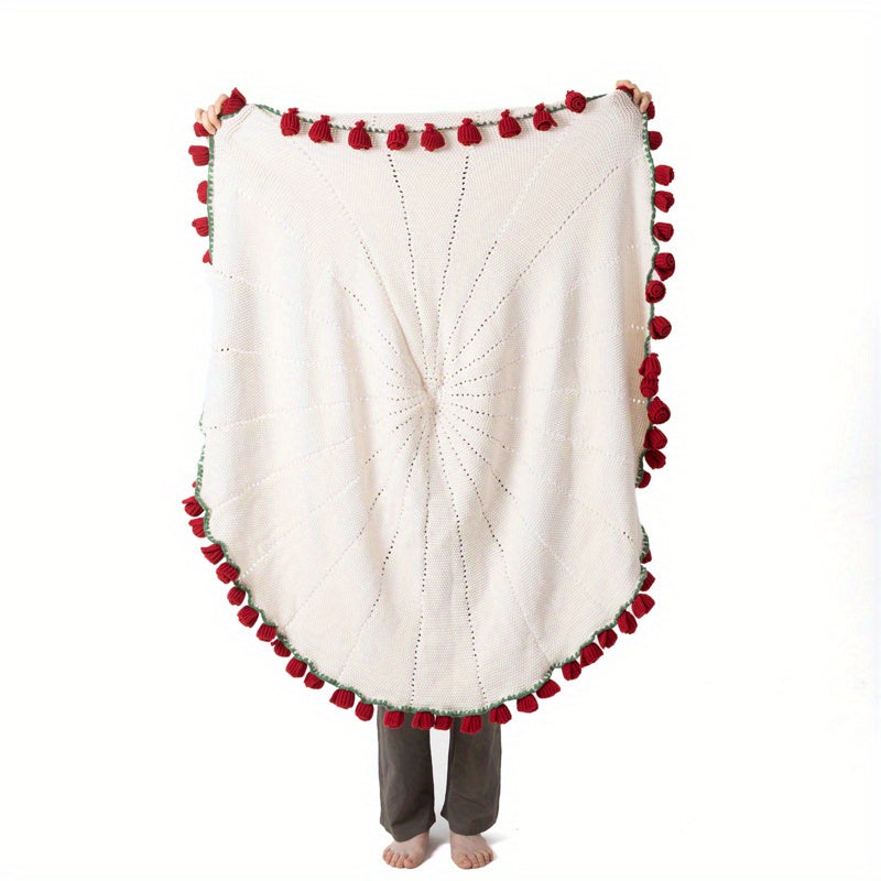 Single Piece Rose Design Blanket, Versatile All-Season Throw, Soft And Cozy Nap Blanket for Office Use, Lightweight And Portable Lap Blanket for Home, Sofa, And Living Room, Ideal Holiday Or Birthday Present for Women And Girlfriends